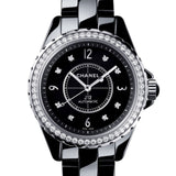  Shop Authentic Chanel J12 Diamonds Ceramic Black Dial Black Steel Strap Watch for Women - J12 H3108 - Luxxuri
