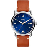  Shop Authentic Fossil Commuter Blue Dial Blue Leather Strap Watch for Men - FS5325 - Luxxuri