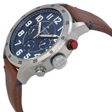  Shop Authentic Tommy Hilfiger Trent Quartz Blue Dial Brown Leather Strap Watch for Men - 1791066 - Luxxuri