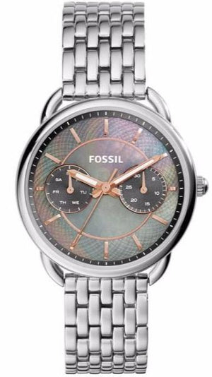  Shop Authentic Fossil Tailor Mother of Pearl Black Dial Silver Steel Strap Watch for Women - ES3911 - Luxxuri