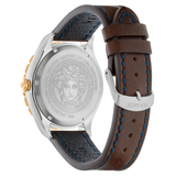  Shop Authentic Versace Hellenyium GMT Blue Dial Brown Leather Strap Watch for Men - V11080017 - Luxxuri