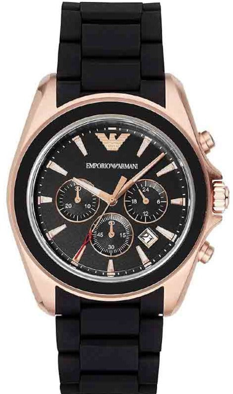 Shop Authentic Emporio Armani Sigma Chronograph Black Dial Black SIlicon Strap Watch For Men - AR6066 - Luxxuri