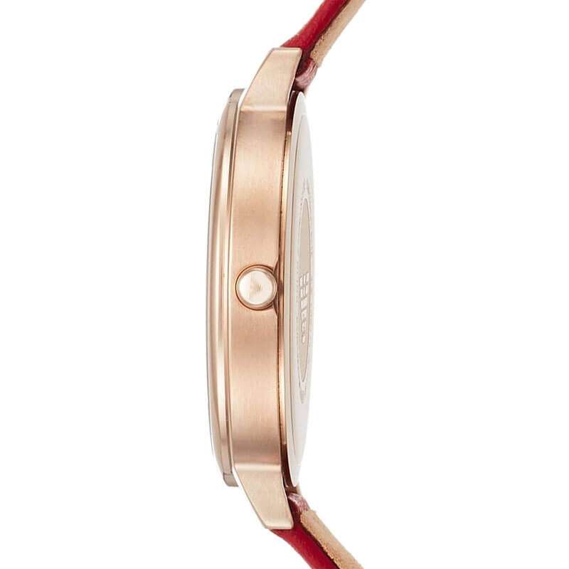  Shop Authentic Emporio Armani Kappa Classic Quartz Silver Dial Red Leather Strap Watch For Women - AR11114 - Luxxuri