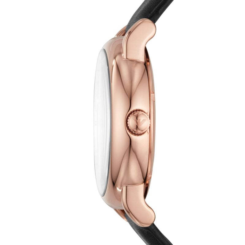  Shop Authentic Emporio Armani Luigi Automatic Silver Dial Black Leather Strap Watch For Men - AR60013 - Luxxuri