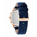 Shop Authentic Tommy Hilfiger Weston Chronograph Blue Dial Blue Leather Strap Watch For Men - 1710503 - Luxxuri