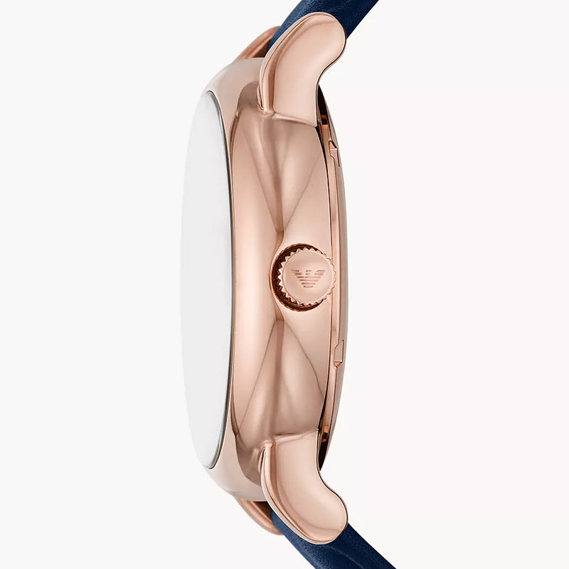  Shop Authentic Emporio Armani Meccanico Automatic Blue Dial Blue Leather Strap Watch For Men - AR60050 - Luxxuri