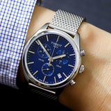  Shop Authentic Tissot PR 100 Chronograph Blue Dial Silver Mesh Bracelet Watch for Men - T101.417.11.041.00 - Luxxuri
