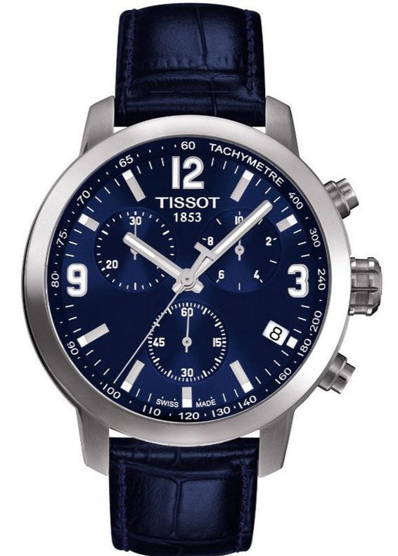  Shop Authentic Tissot PRC 200 Chronograph Blue Dial Blue Leather Strap Watch For Men - T055.417.16.047.00 - Luxxuri