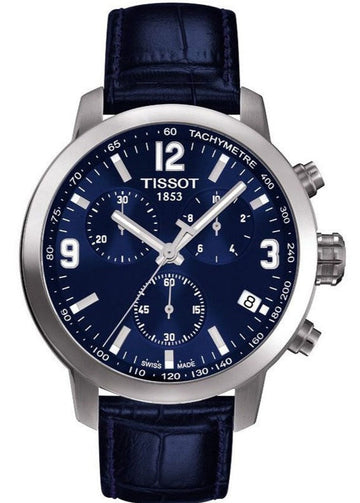  Shop Authentic Tissot PRC 200 Chronograph Blue Dial Blue Leather Strap Watch For Men - T055.417.16.047.00 - Luxxuri