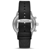  Shop Authentic Emporio Armani Mario Chronograph Black Dial Black Leather Strap Watch For Men - AR11243 - Luxxuri