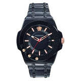  Shop Authentic Versace Chain Reaction Quartz Black Dial Black Steel Strap Watch for Men - VEDY00719 - Luxxuri