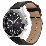  Shop Authentic Tommy Hilfiger Larson Chronograph Black Dial Black Leather Strap Watch For Men - 1791984 - Luxxuri