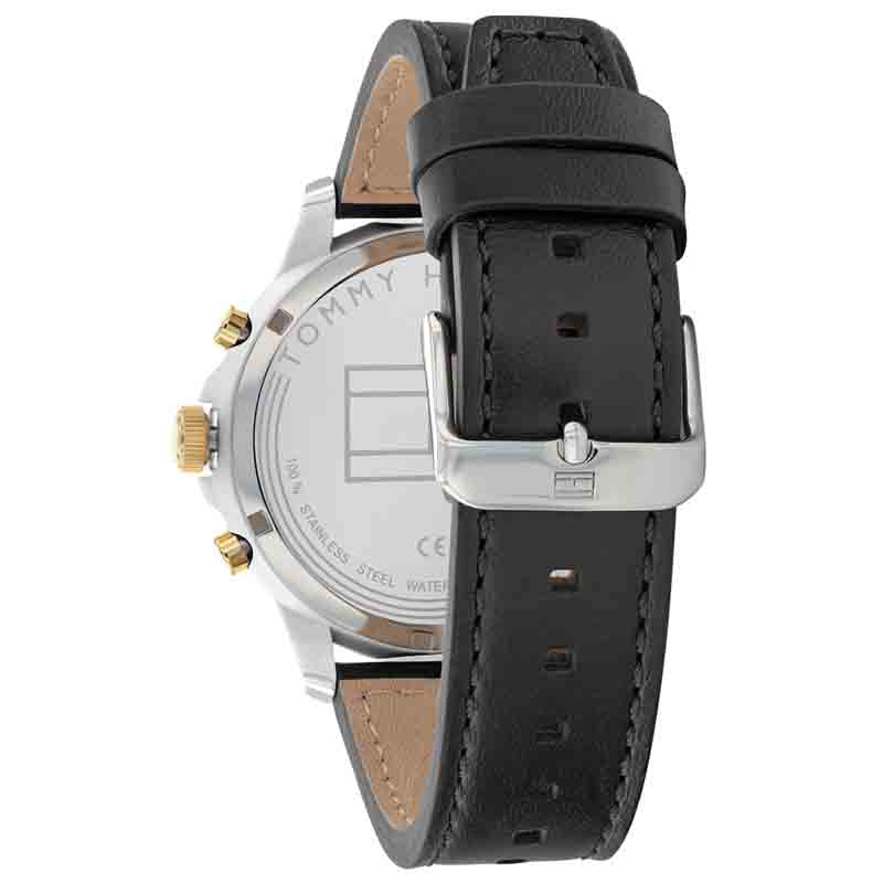  Shop Authentic Tommy Hilfiger Henry Chronograph Black Dial Black Leather Strap Watch For Men - 1710474 - Luxxuri
