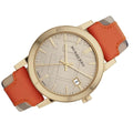  Shop Authentic Burberry The City Gold Dial Orange Leather Strap Watch for Women - BU9016 - Luxxuri