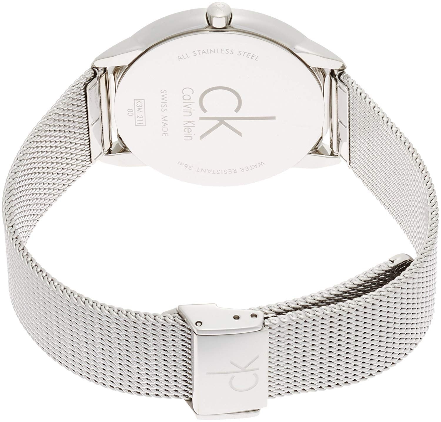  Shop Authentic Calvin Klein Minimal Silver Dial Silver Mesh Bracelet Watch for Men - K3M2112Z - Luxxuri