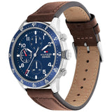  Shop Authentic Tommy Hilfiger Jimmy Chronograph Quartz Blue Dial Brown Leather Strap Watch For Men - 1791946 - Luxxuri
