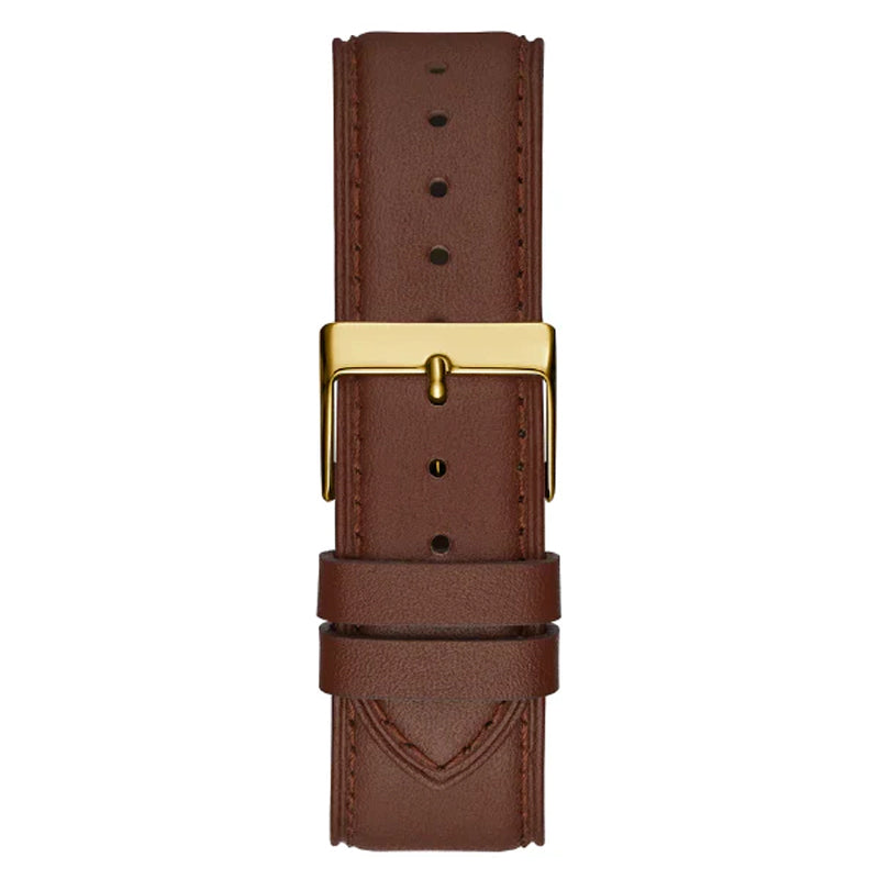  Shop Authentic Guess Multifunction Chronograph Gold Dial Brown Leather Strap Watch For Men - GW0389G5 - Luxxuri