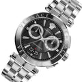  Shop Authentic Versace Aion Chronograph Black Dial Silver Steel Strap Watch for Men - VBR080017 - Luxxuri
