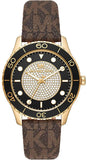  Shop Authentic Michael Kors Runway Quartz Black Dial Brown Leather Strap Watch For Women - MK6979 - Luxxuri