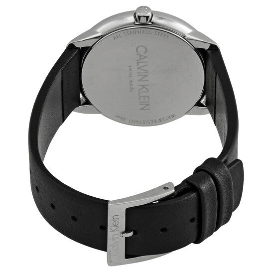  Shop Authentic Calvin Klein Minimal Black Dial Black Leather Strap Watch for Men - K3M221CS - Luxxuri