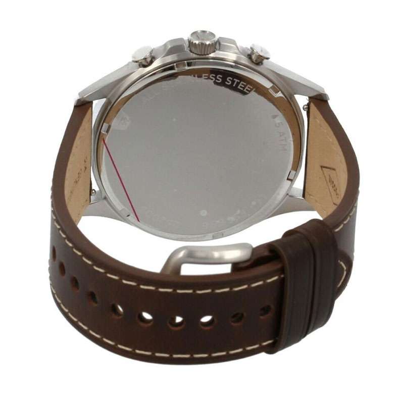  Shop Authentic Fossil Forrester Chronograph White Dial Brown Leather Strap Watch for Men - FS5696 - Luxxuri