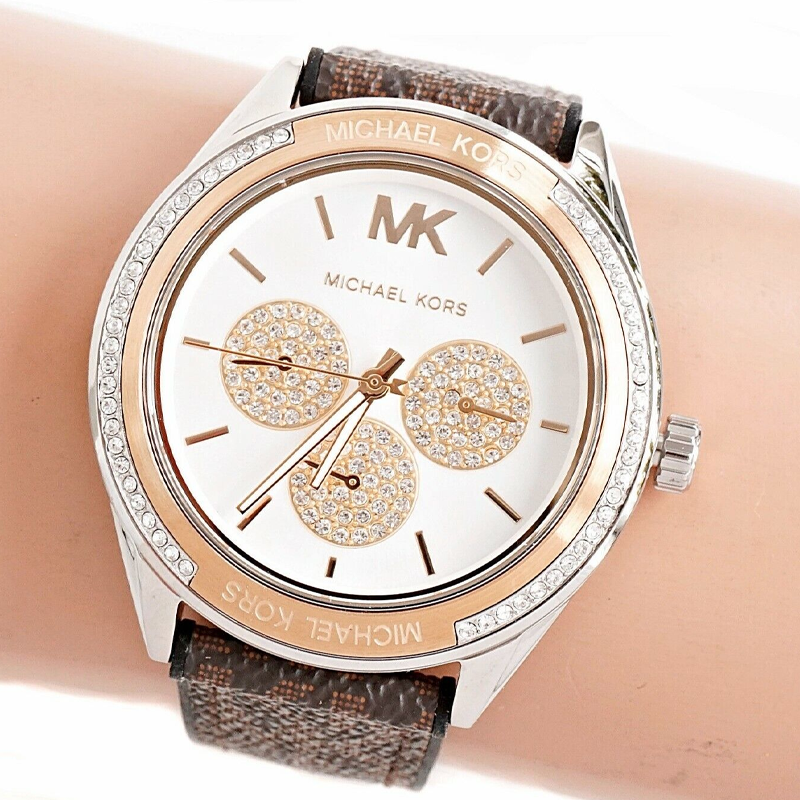  Shop Authentic Michael Kors Jessa Multifunction Silver Dial Brown Leather Strap Watch For Women - MK7205 - Luxxuri