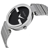  Shop Authentic Gucci G Interlocking Black Dial Silver Steel Strap Watch For Women - YA133307 - Luxxuri