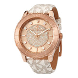  Shop Authentic Michael Kors Runway Quartz Rose Gold Dial White Leather Strap Watch For Women - MK6980 - Luxxuri