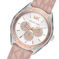  Shop Authentic Michael Kors Multifunction Silver Dial Pink Leather Strap Watch For Women - MK7206 - Luxxuri