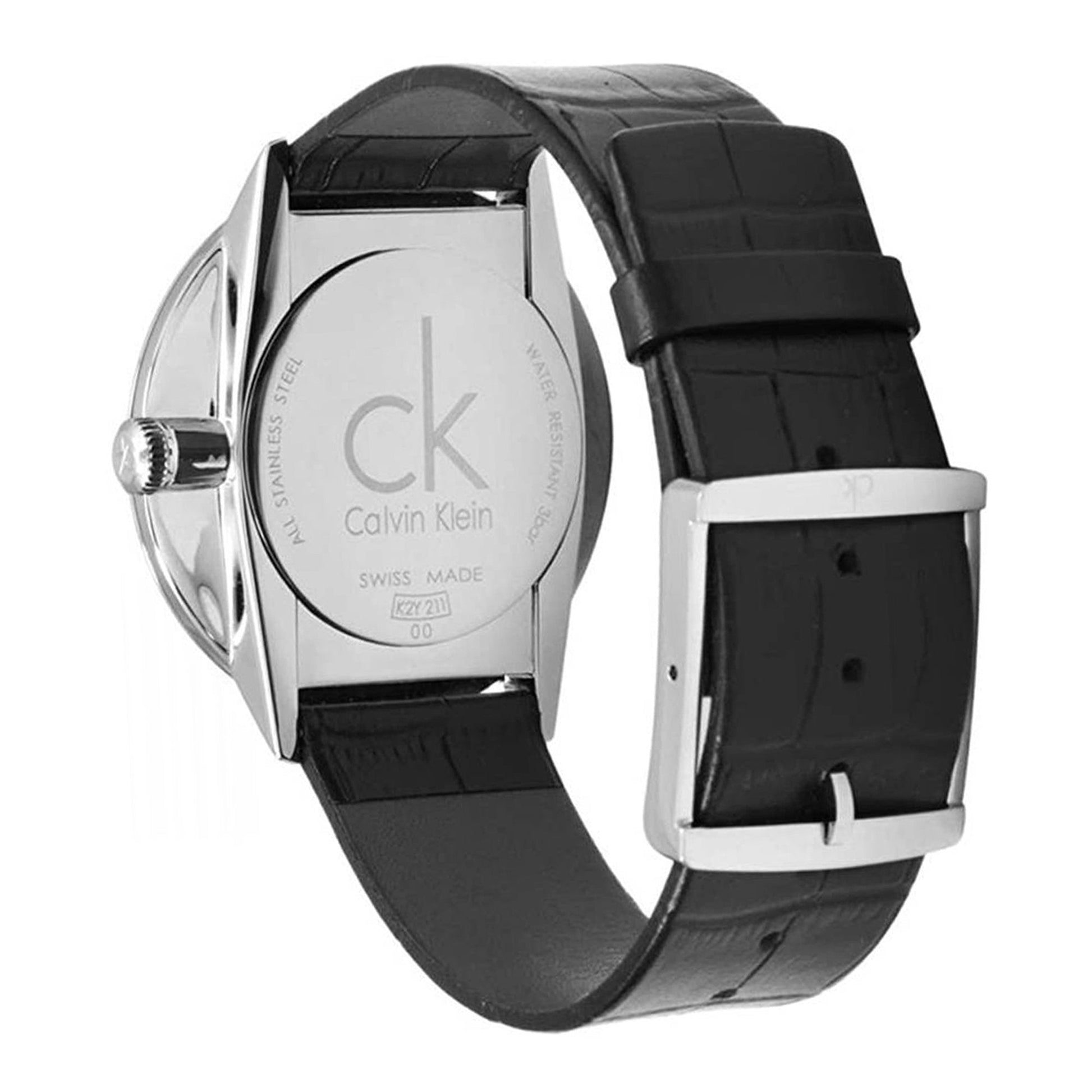  Shop Authentic Calvin Klein Accent Black Dial Black Leather Strap Watch for Men - K2Y211C3 - Luxxuri