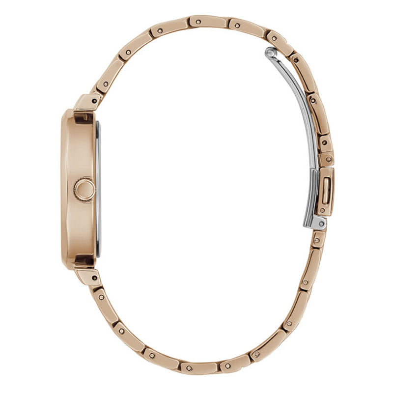  Shop Authentic Guess Rumour Quartz Rose Gold Dial Rose Gold Steel Strap Watch For Women - GW0613L3 - Luxxuri