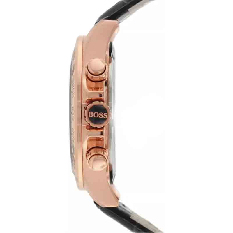  Shop Authentic Hugo Boss Ikon Black Dial Black Leather Strap Watch for Men - 1513179 - Luxxuri