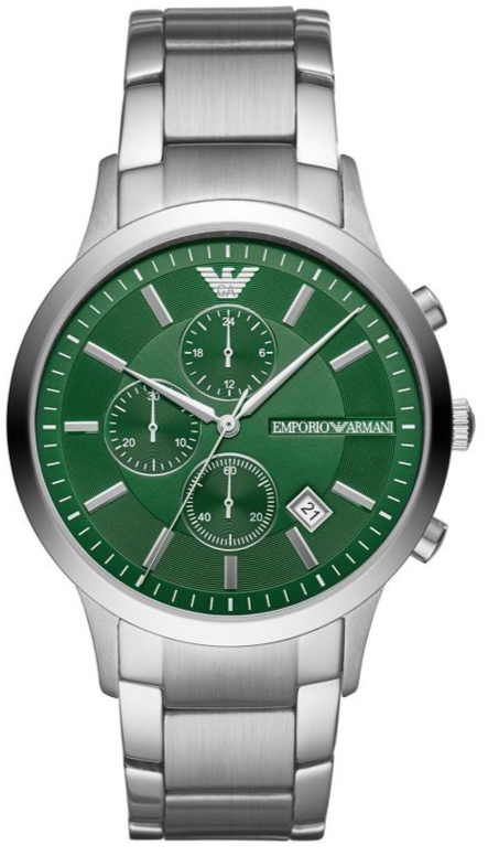  Shop Authentic Emporio Armani Renato Chronograph Green Dial Silver Steel Strap Watch For Men - AR11507 - Luxxuri