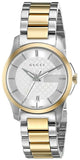  Shop Authentic Gucci G Timeless Quartz Silver Dial Two Tone Steel Strap Watch For Women - YA126531 - Luxxuri