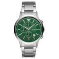  Shop Authentic Emporio Armani Renato Chronograph Green Dial Silver Steel Strap Watch For Men - AR11507 - Luxxuri