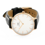 Shop Authentic Daniel Wellington Petite Sheffield White Dial Black Leather Strap Watch For Women - DW00100174 - Luxxuri