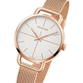  Shop Authentic Calvin Klein Even White Dial Rose Gold Mesh Bracelet Watch for Women - K7B23626 - Luxxuri