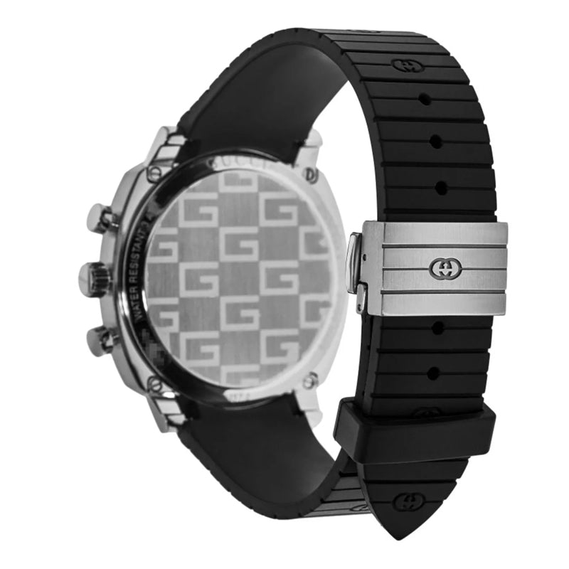  Shop Authentic Gucci Grip Chronograph Black Dial Black Rubber Strap Watch For Men - YA157301 - Luxxuri