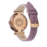  Shop Authentic Emporio Armani Gianni Mother of Pearl Dial Purple Leather Strap Watch For Women - AR11003 - Luxxuri