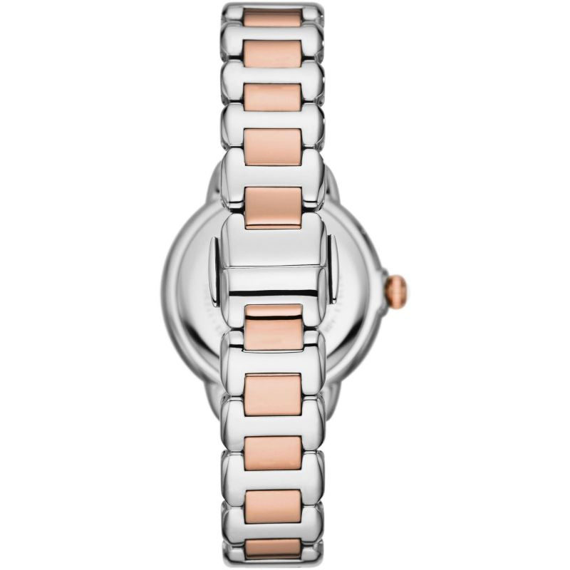  Shop Authentic Emporio Armani Three Hand Quartz Mother of Pearl Dial Two Tone Steel Strap Watch For Women - AR11569 - Luxxuri