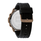  Shop Authentic Tommy Hilfiger Luca Chronograph Black Dial Black Rubber Strap Watch For Men - 1710491 - Luxxuri
