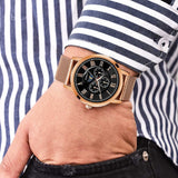  Shop Authentic Guess Delancy Black Dial Rose Gold Mesh Bracelet Watch for Men - W0871G5 - Luxxuri