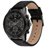  Shop Authentic Tommy Hilfiger Lars Chronograph Black Dial Black Leather Strap Watch For Men - 1792062 - Luxxuri