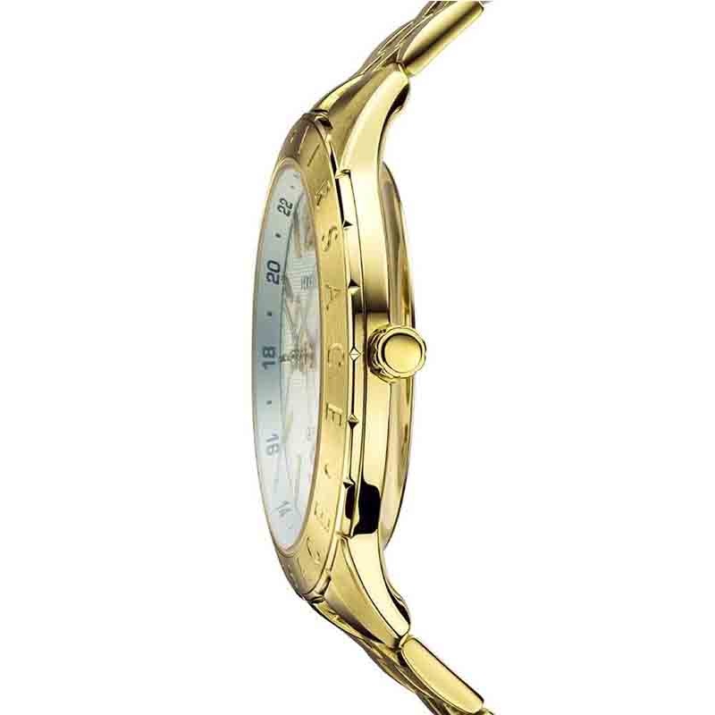  Shop Authentic Versace Univers Quartz White Dial Gold Steel Strap Watch for Men - VEBK00518 - Luxxuri