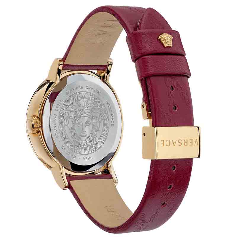  Shop Authentic Versace Virtus White Dial Red Leather Strap Watch for Women - VEHC00219 - Luxxuri