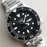  Shop Authentic Seiko 5 Sports Automatic Day Date Black Dial Silver Steel Strap Watch for Men - SRPD55K1 - Luxxuri