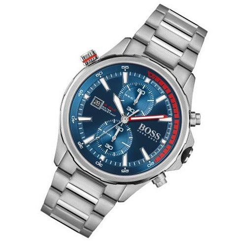  Shop Authentic Hugo Boss Globetrotter Blue Dial Silver Steel Strap Watch for Men - 1513823 - Luxxuri