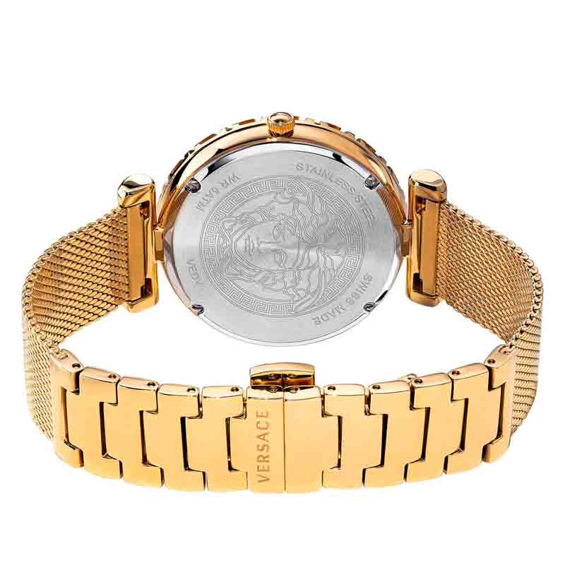  Shop Authentic Versace Palazzo Empire Greca White Dial Gold Mesh Bracelet Watch for Women - VEDV00619 - Luxxuri