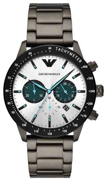  Shop Authentic Emporio Armani Mario Chronograph White Dial Black Steel Strap Watch For Men - AR11471 - Luxxuri