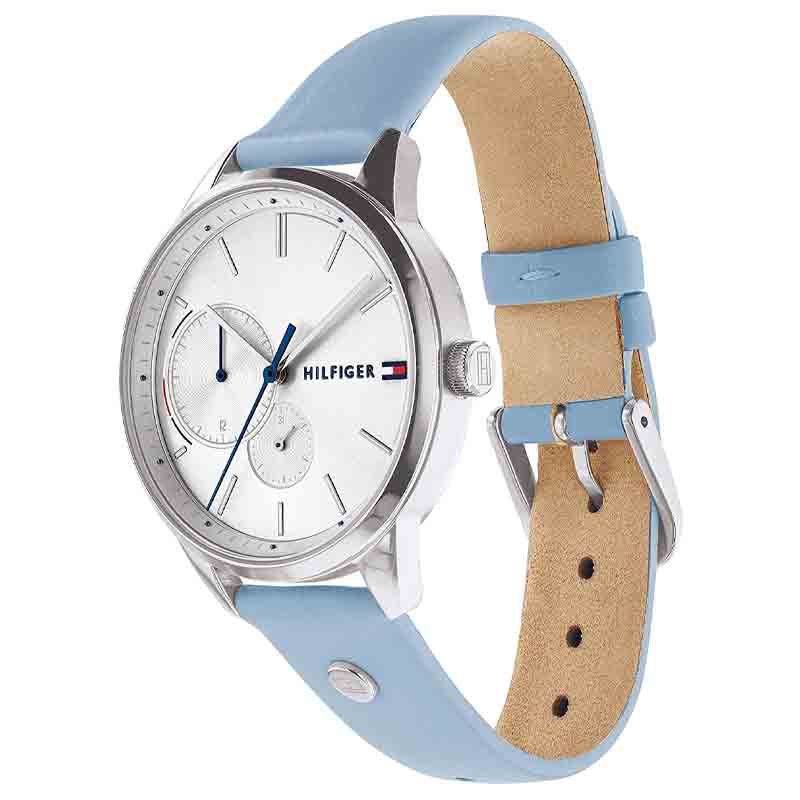  Shop Authentic Tommy Hilfiger Brooke Silver Dial Blue Leather Strap Watch for Women - 1782023 - Luxxuri